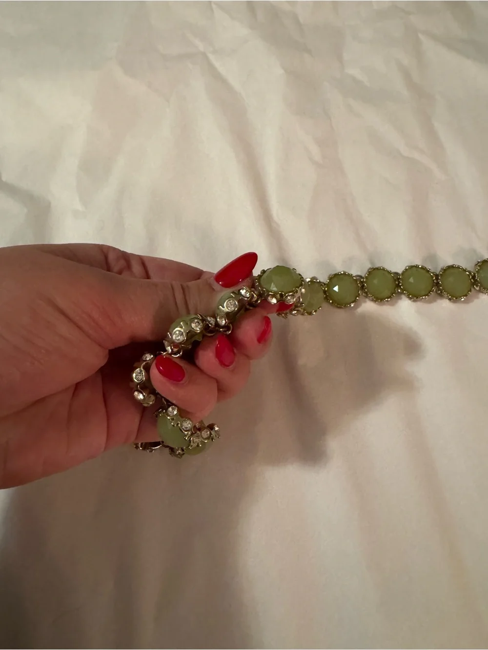 Green Stone Statement Necklace